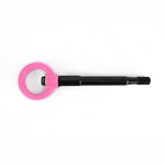 PERRIN Hyper Pink front tow hook with threaded black mounting stem for Subaru recovery.