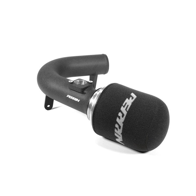 Black powder-coated PERRIN cold air intake system for 2022-2026 Subaru WRX featuring aluminum tubing and filter.