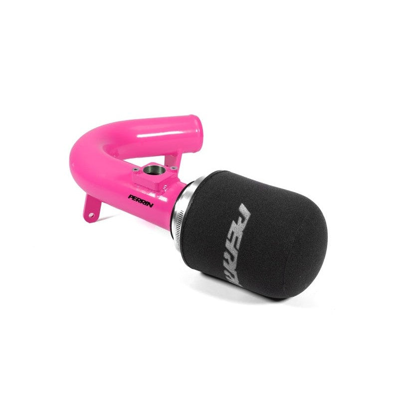 Hyper Pink powder-coated aluminum cold air intake pipe and air filter for 2022-2026 Subaru WRX