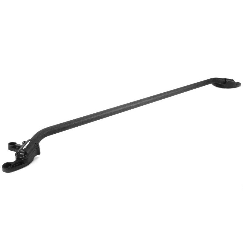Black PERRIN front strut tower brace with machined billet aluminum feet for 2022-2026 Subaru WRX.