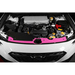 Hyper Pink PERRIN radiator shroud with logo cutout for 2022-2026 Subaru WRX