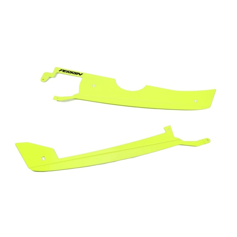 Neon Yellow laser-cut aluminum PERRIN radiator shroud for 2022-2026 Subaru WRX