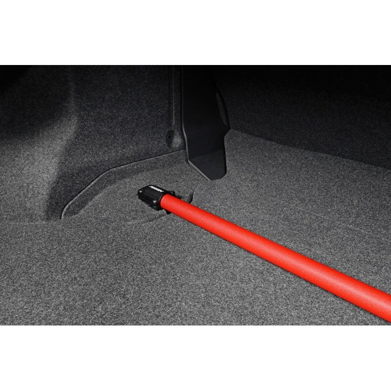 Red powder-coated PERRIN rear shock tower brace for 2022-2026 Subaru WRX