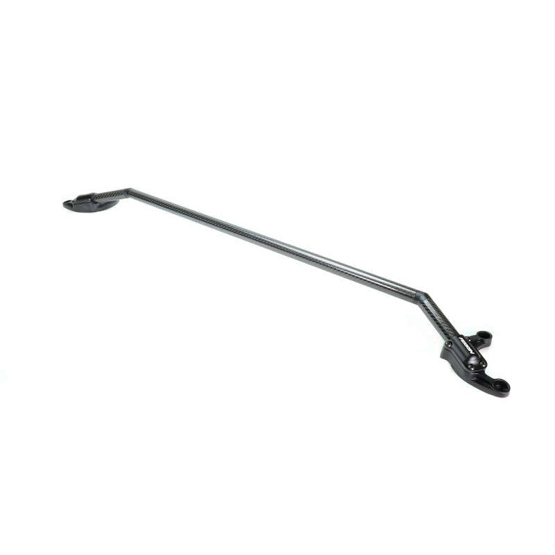 PERRIN carbon fiber front strut tower brace with black mounting brackets for 2022-2026 Subaru WRX