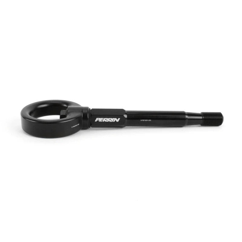 Black PERRIN front tow hook kit for 2025-2026 Subaru Forester Wilderness and Hybrid trims.