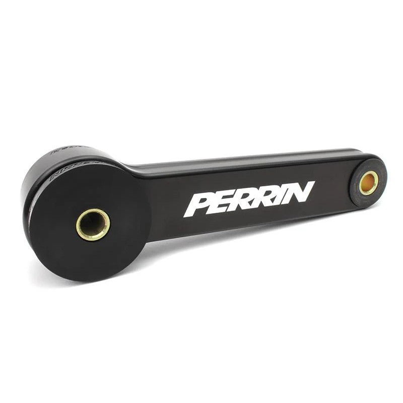 Black PERRIN pitch stop mount for 2015-2020 Subaru WRX STI.