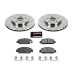 Power Stop Z23 Evolution Sport front brake kit with drilled and slotted rotors and carbon-fiber ceramic pads.
