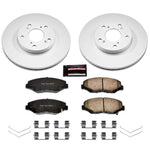 Power Stop Z17 Evolution front brake kit CRK1043 featuring two Geomet coated rotors and a set of ceramic brake pads.