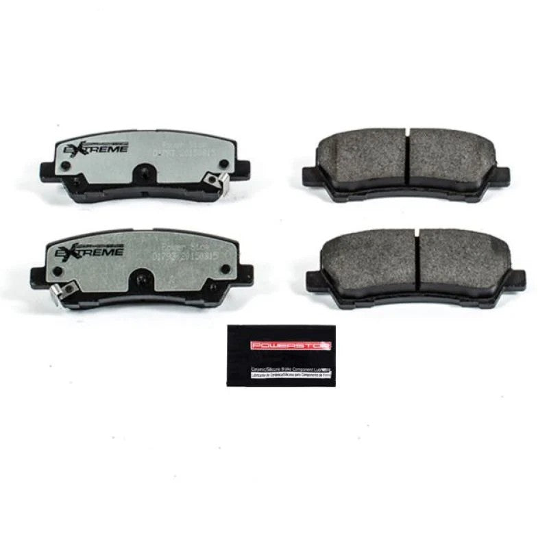 Power Stop Z26-1793 Rear Carbon-Fiber Ceramic Brake Pads with stainless steel hardware for 2015-2023 Ford Mustang.