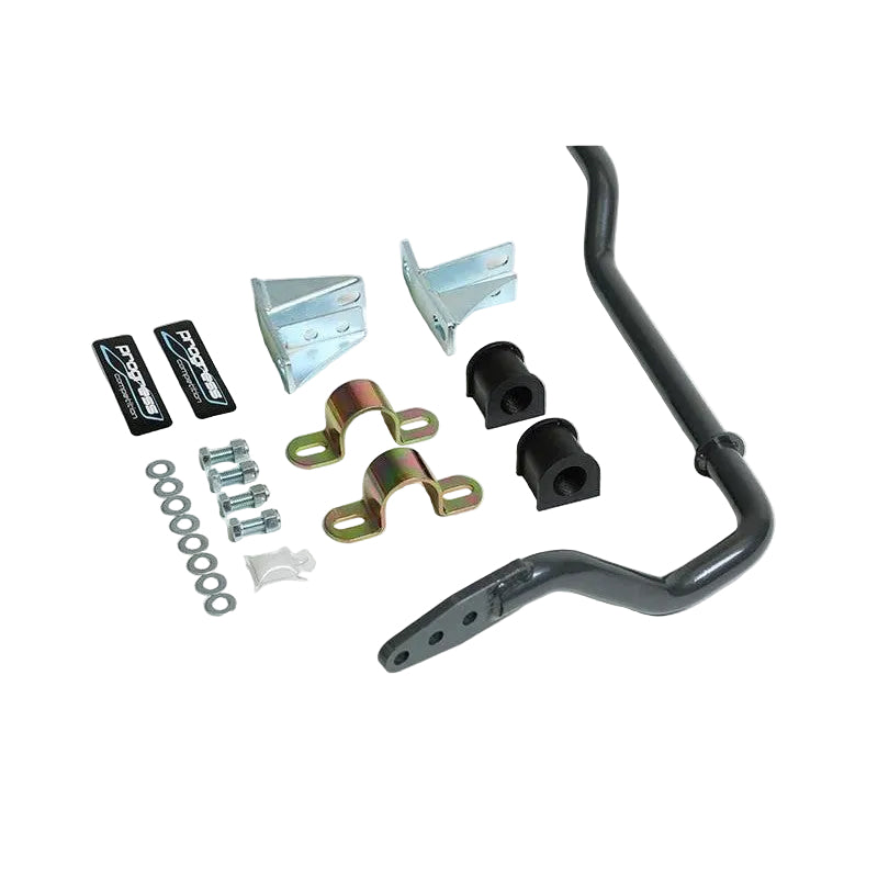 Progress Tech 25mm adjustable solid rear sway bar for Mitsubishi Lancer Evolution with polyurethane bushings.