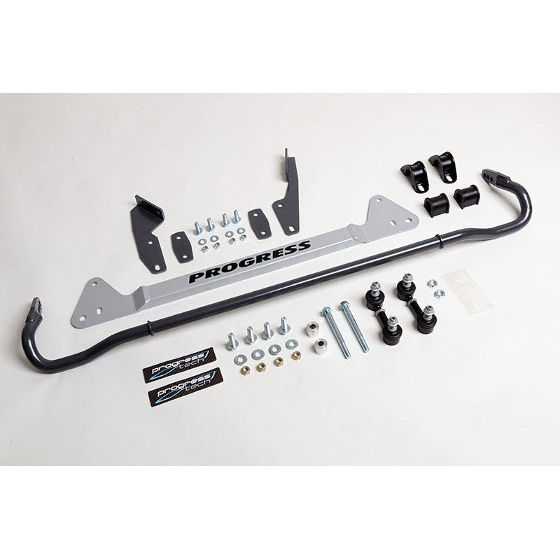 Progress Technology 22mm adjustable rear sway bar with powder-coated steel chassis brace and HD ball-stud end links.