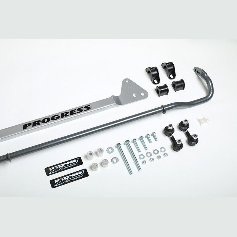 Progress Tech 22mm adjustable rear sway bar kit with steel chassis brace and HD end links for 1994-2001 Acura Integra.