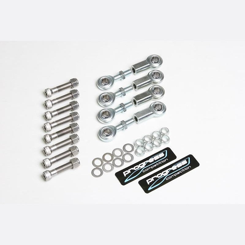Progress Tech adjustable front and rear 3-piece end link kit with Aurora bearings for 1997-2013 Chevrolet Corvette.