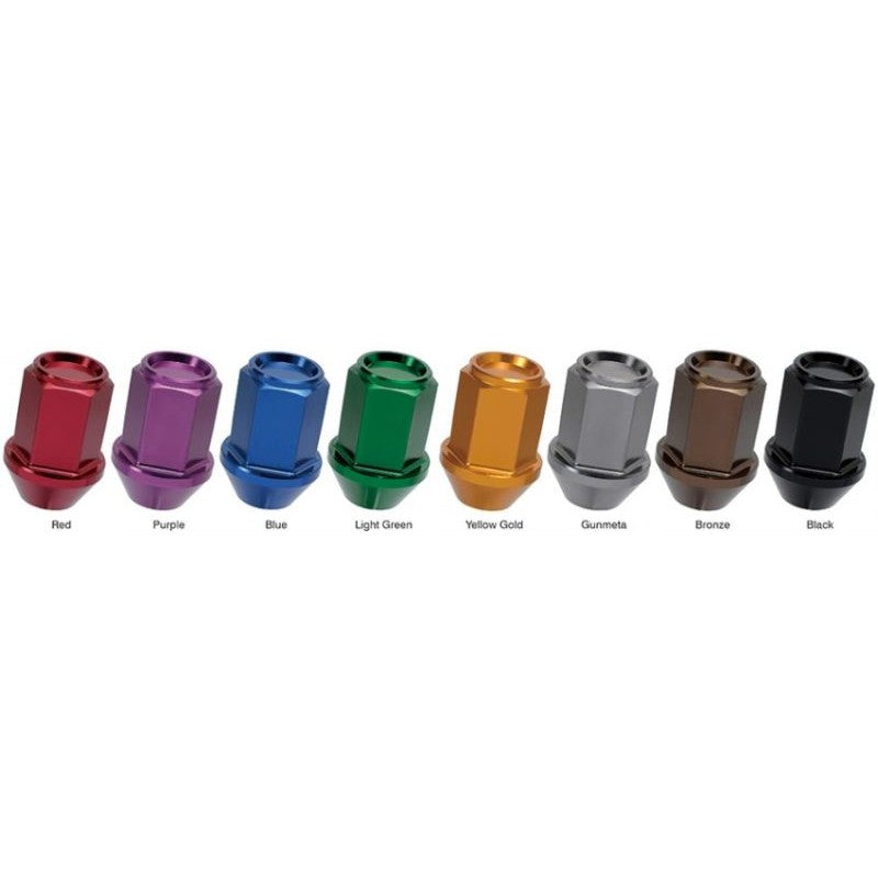 Twenty Project Kics Leggdura Racing M12x1.50 black lug nuts with laser-etched logos on the heads.