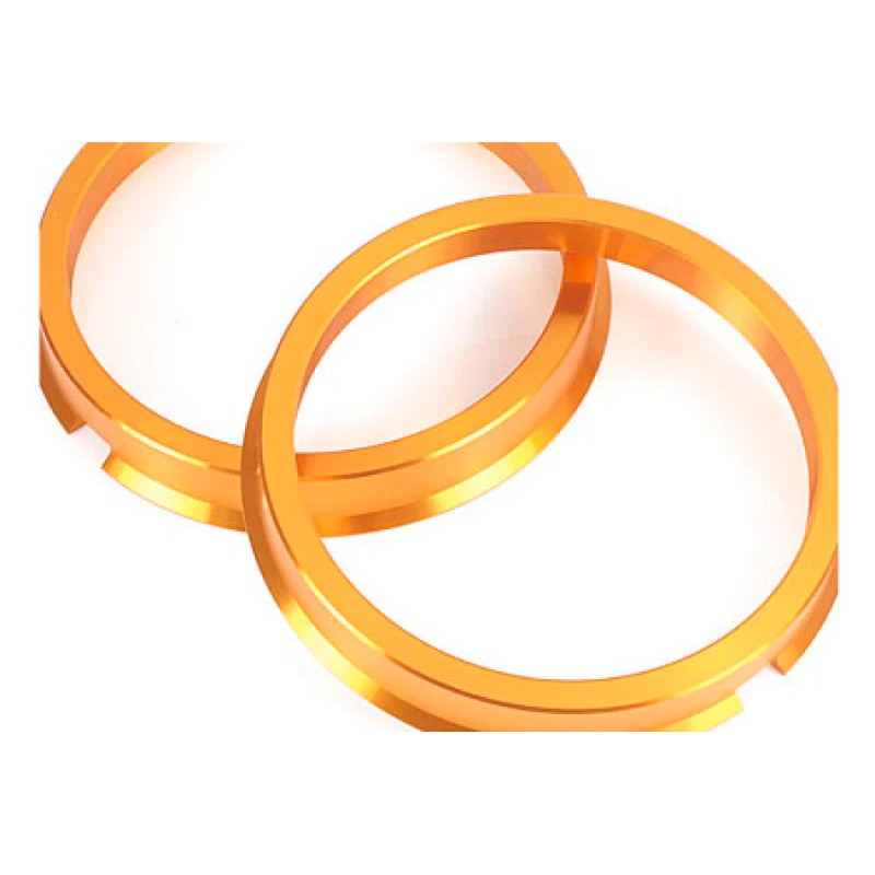 Set of two Project Kics hub centric rings featuring a 73mm outer diameter and 56mm inner diameter.
