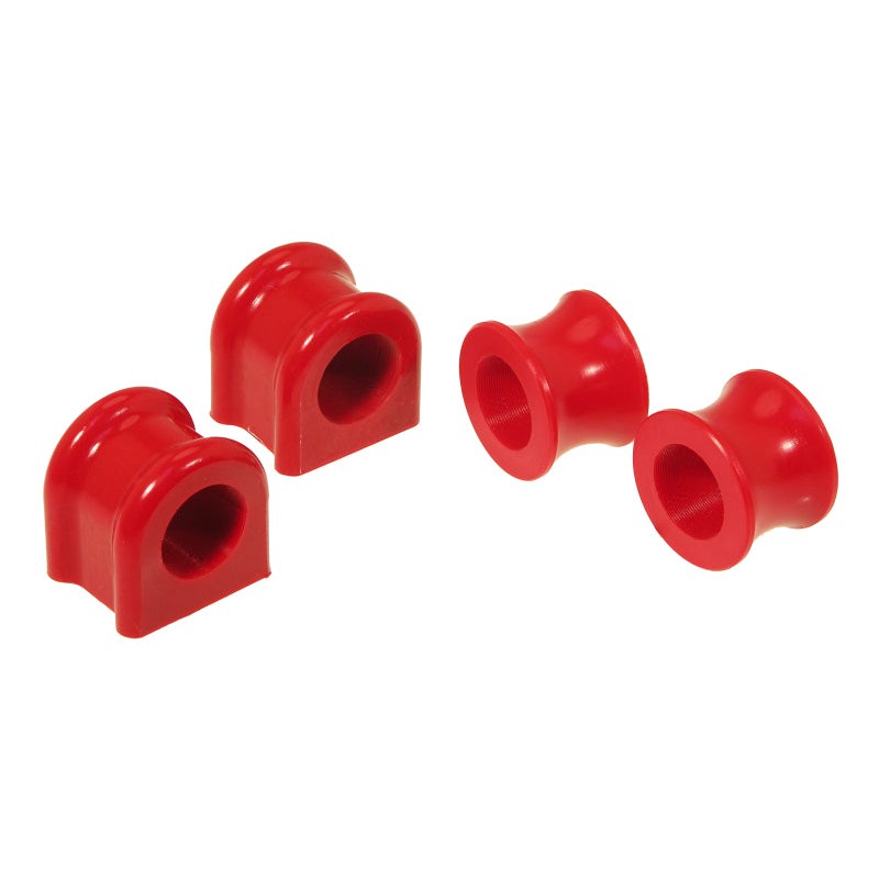 A pair of red 35mm Prothane polyurethane front sway bar bushings for 2000-2001 Dodge Dakota and Durango.