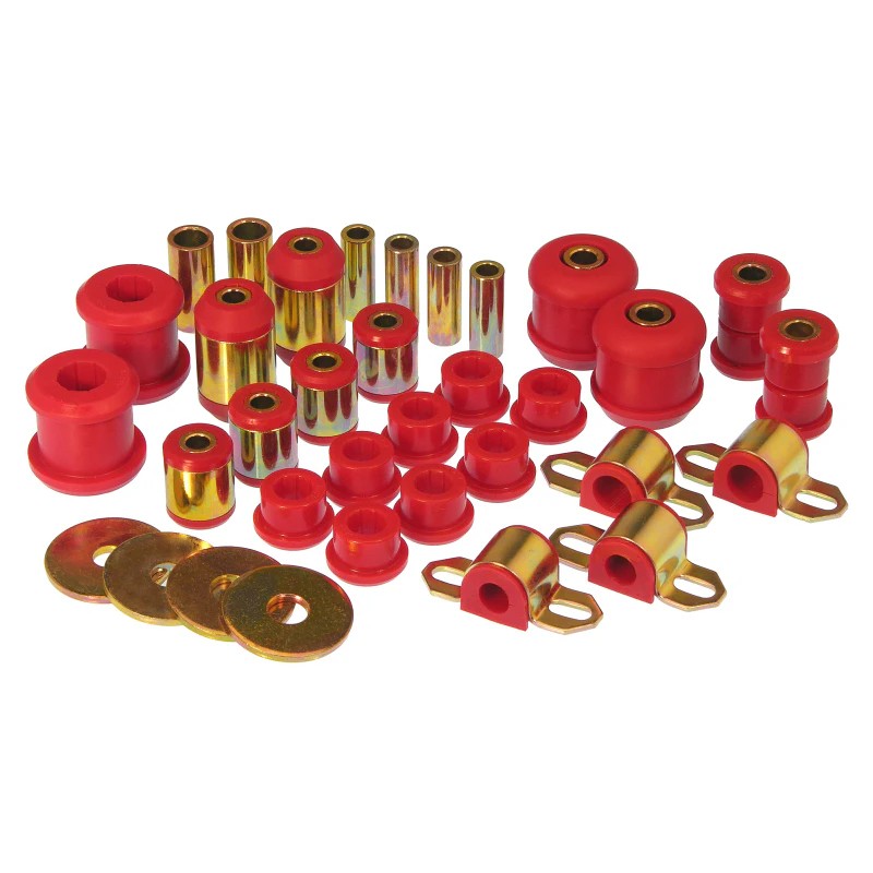 Red Prothane polyurethane bushing master set for 2000-2005 Toyota Celica GT and GTS.
