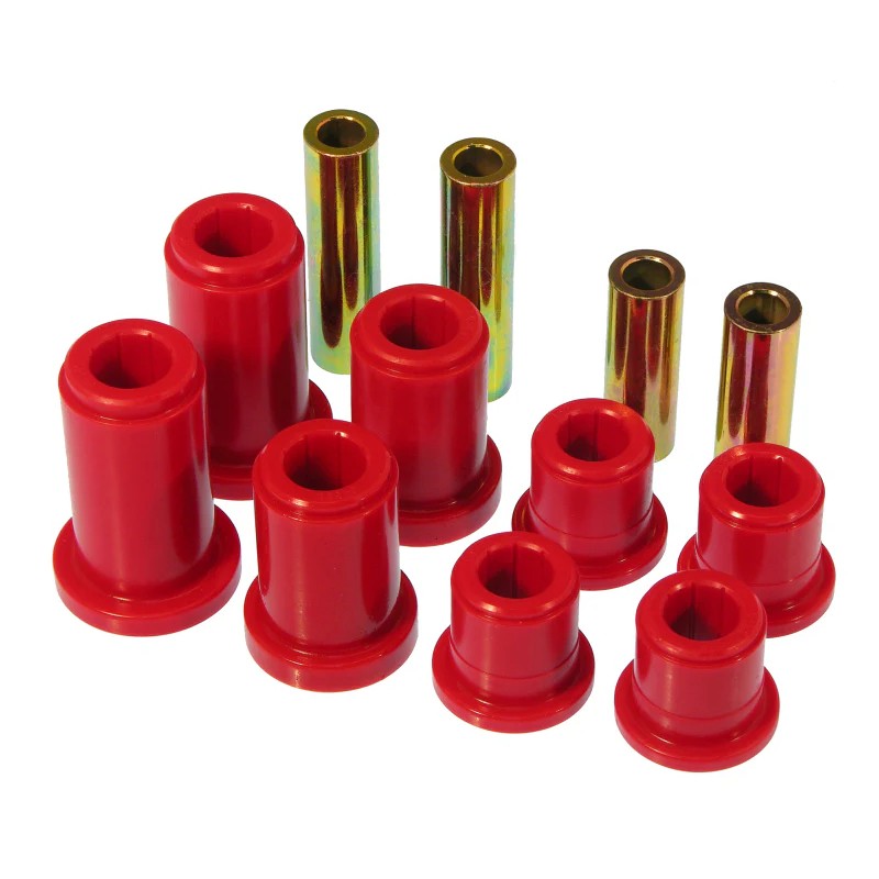 Prothane 7-237 red polyurethane front control arm bushings for 2001-2006 Chevrolet and GMC 2500 HD trucks.