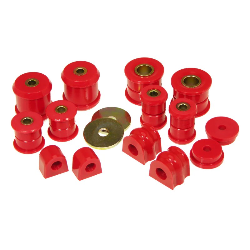 Prothane 16-2001 Red Polyurethane Total Kit suspension bushing set for 1998-2005 Subaru Impreza models.