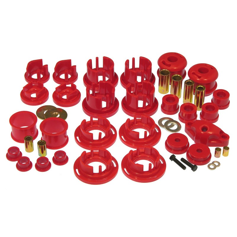 Red polyurethane suspension bushing kit and hardware for 2009-2010 Subaru Forester
