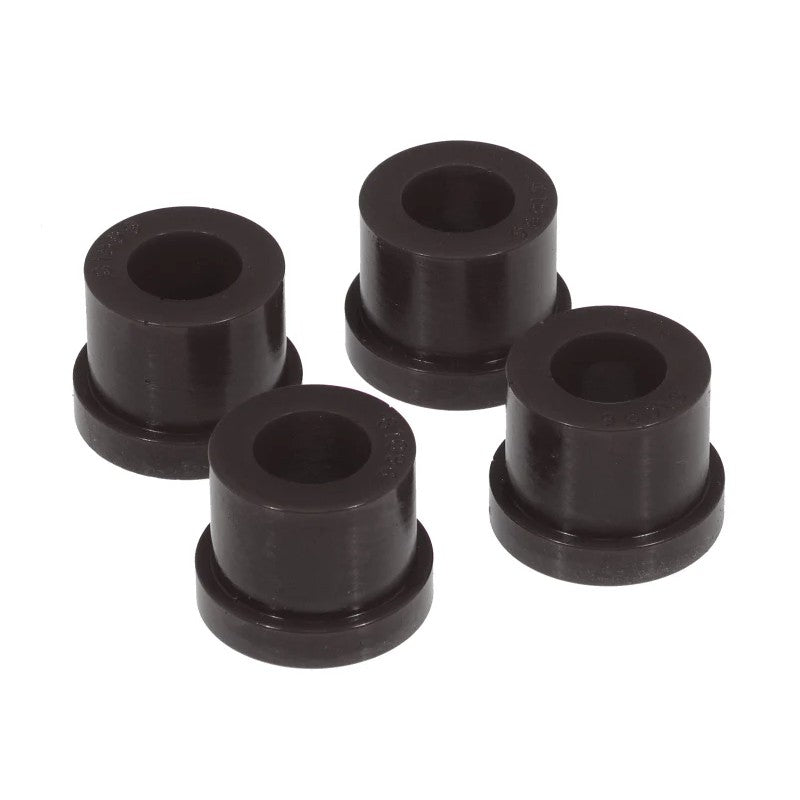 Black Prothane polyurethane rack and pinion bushings for 1985-2002 Ford Mustang steering rack mounting.