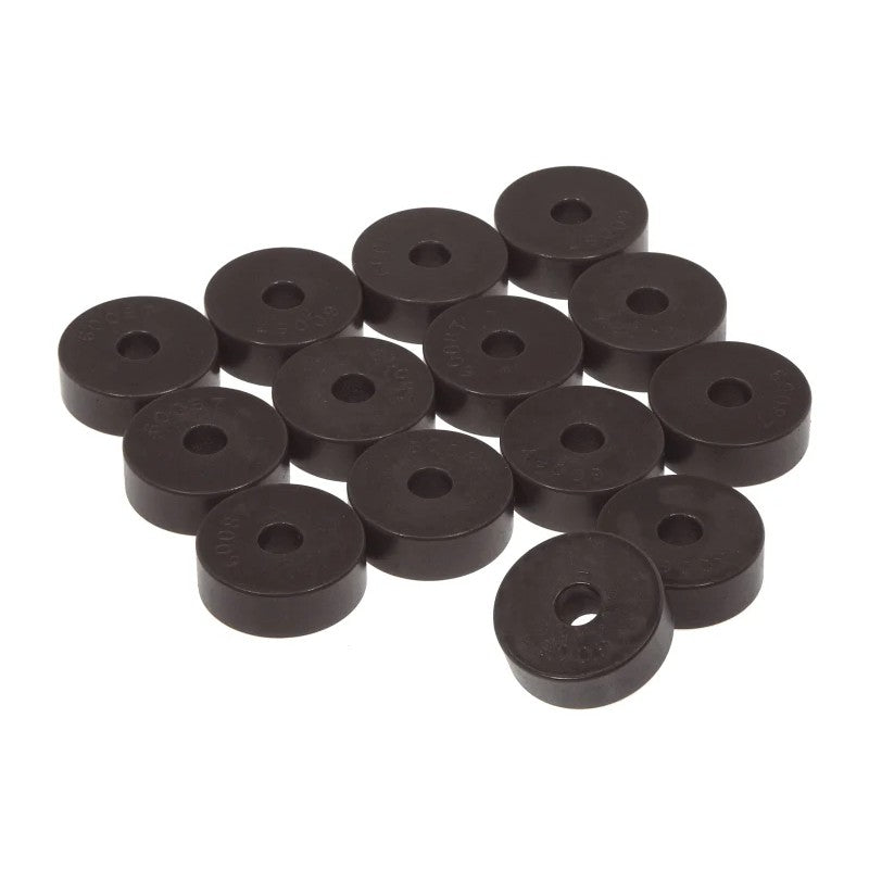 Prothane black polyurethane 14-piece body mount bushing kit for 1955-1973 Jeep CJ5 and Willys.