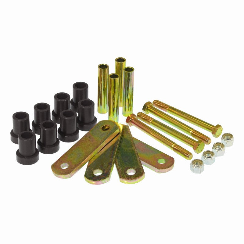 Prothane 4-804-BL heavy-duty black polyurethane rear leaf spring shackle bushings for classic Dodge and Plymouth cars.