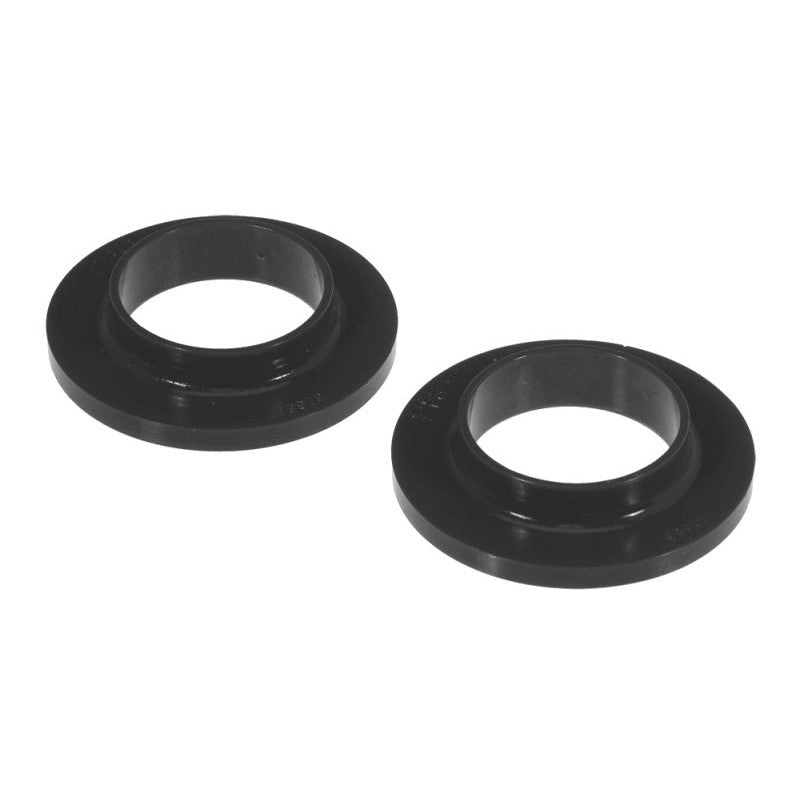 Black Prothane polyurethane rear upper coil spring isolator for 1965-1990 GM vehicles.