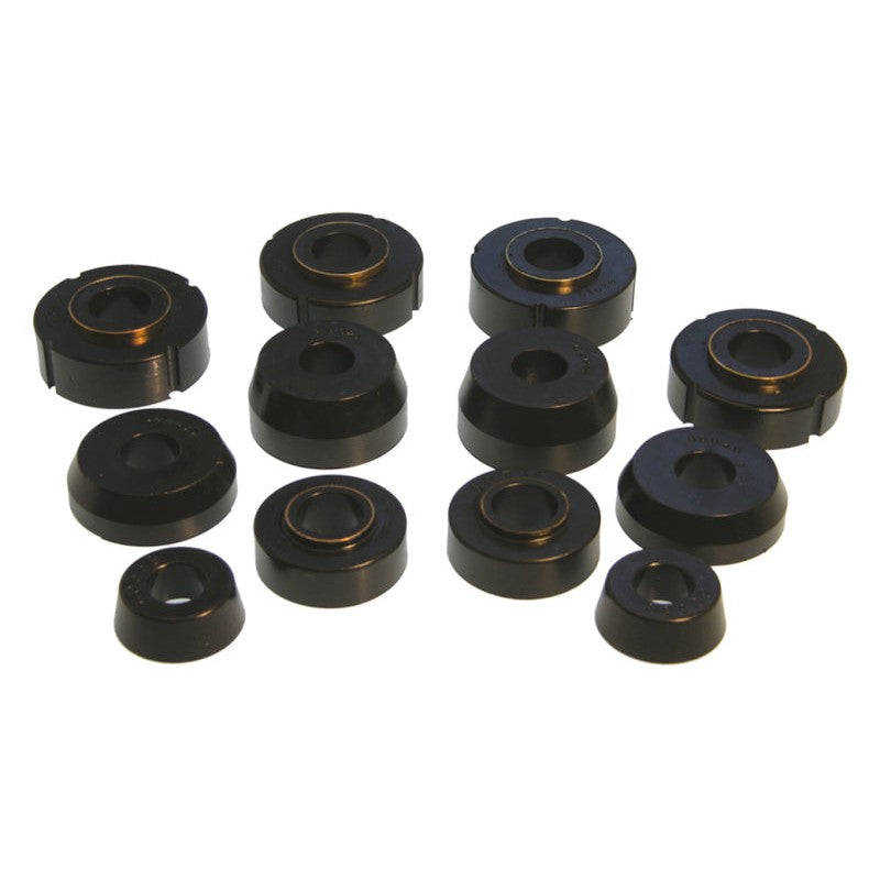 Prothane 6-110-BL black polyurethane body mount bushings for 1975-1979 Ford F-Series 2WD trucks.
