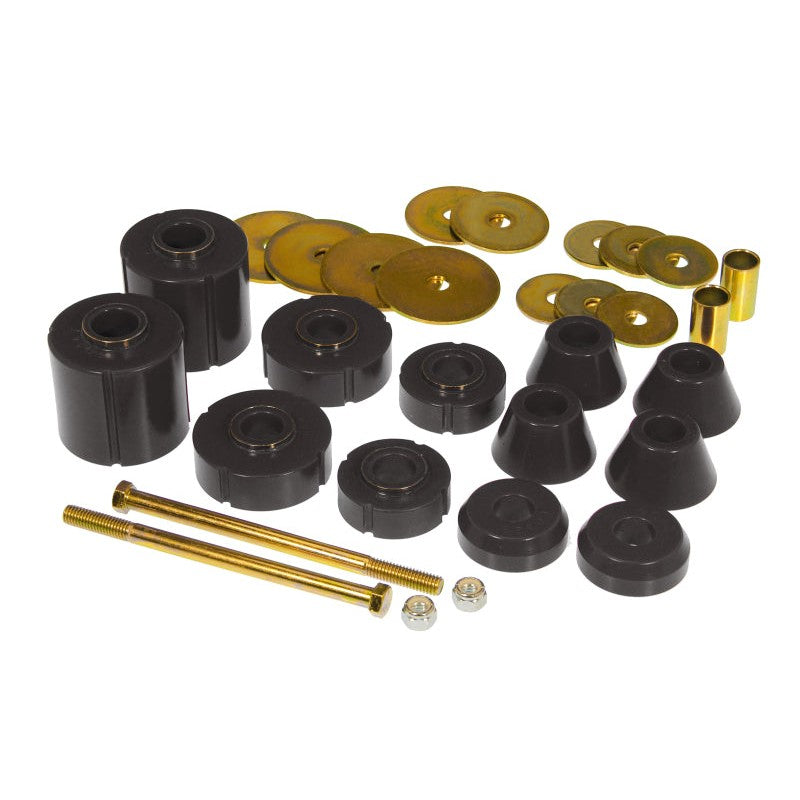 Prothane 7-103-BL 12-piece black polyurethane body mount bushing kit for 1967-1972 GM vehicles