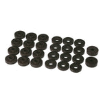 Black polyurethane body mount bushings and hardware kit for 1968-1971 Jeep Jeepster Commando.