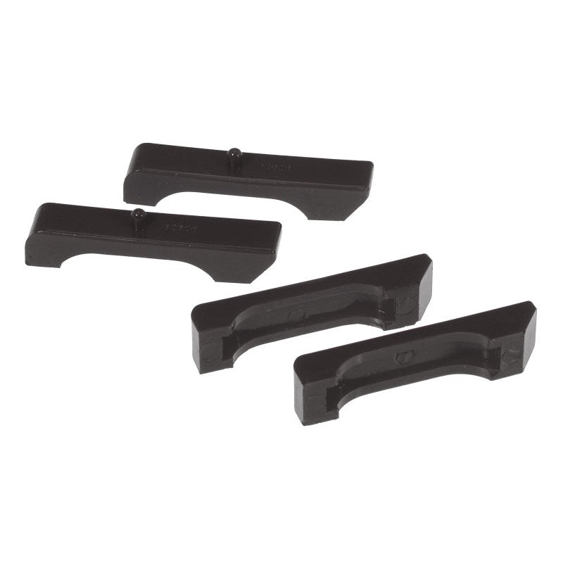 Set of four black Prothane polyurethane radiator isolator mounts for 1968-1987 GM small block applications.