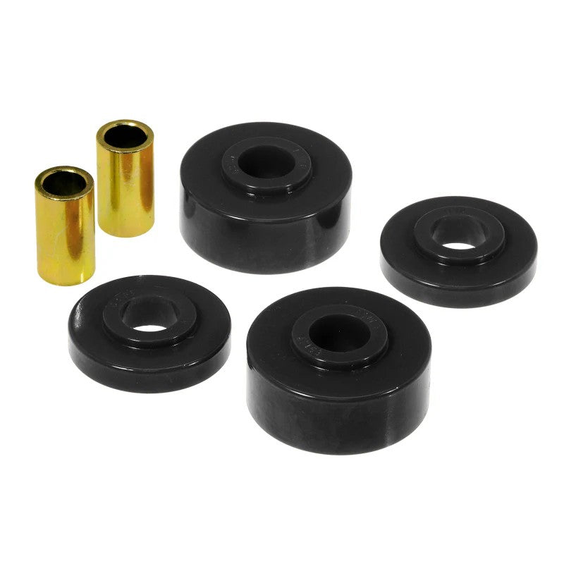 Black Prothane polyurethane transmission mount bushings for 1970-1993 Dodge 4WD pickup trucks.