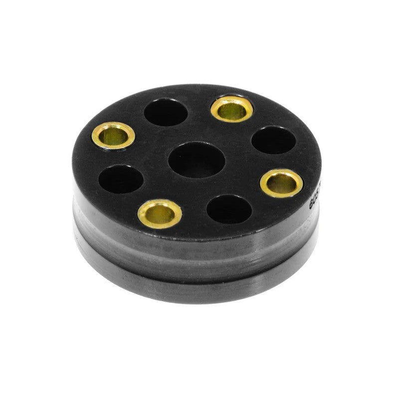 Black Prothane steering coupler bushings for 1970-1978 Nissan 240Z, 260Z, and 280Z.