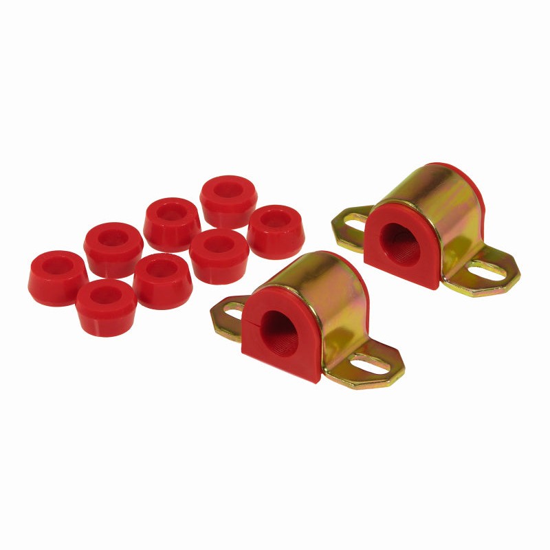 Red Prothane polyurethane front sway bar bushings for 15/16-inch bar, 1976-1986 Jeep CJ.