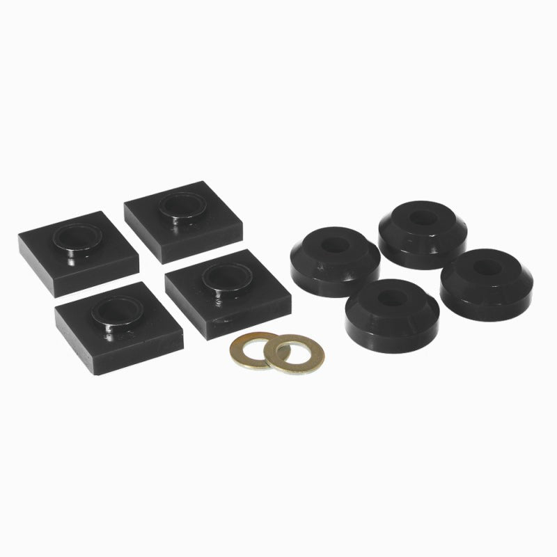 Black Prothane polyurethane transfer case mounting bushings for 1975-1976 Ford F-250