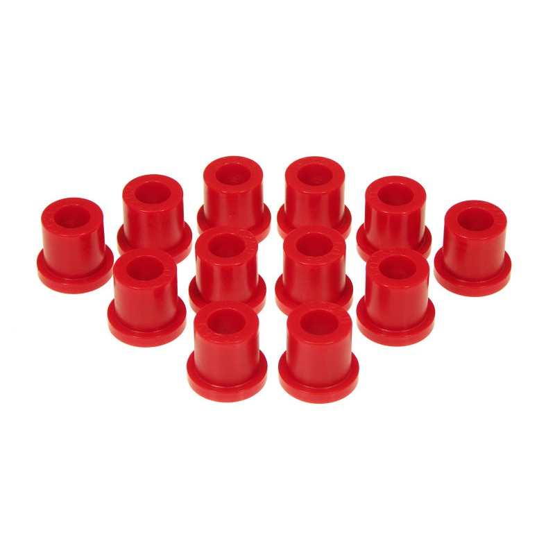 Prothane 18-1001 red polyurethane rear leaf spring and shackle bushing set for 1979-1983 Toyota Pickup.