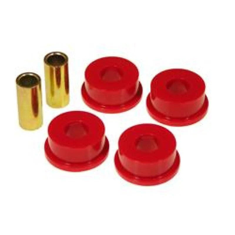 Red Prothane polyurethane front axle torque arm bushings for 1980-1985 Toyota 4WD Pickup and 4Runner