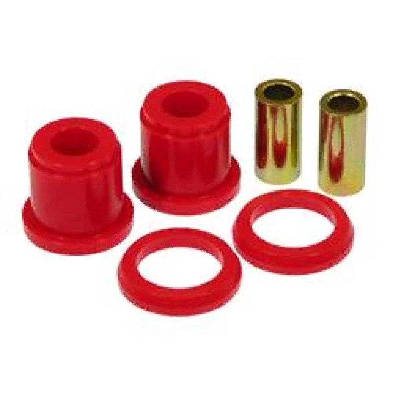 Red polyurethane axle pivot bushings for 1980-1998 Ford F-Series trucks, Prothane part number 6-603.