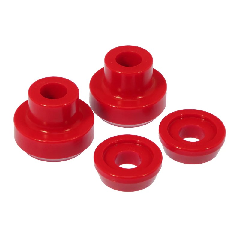 Red Prothane polyurethane radius arm bushings for 1984-1998 Ford trucks and SUVs