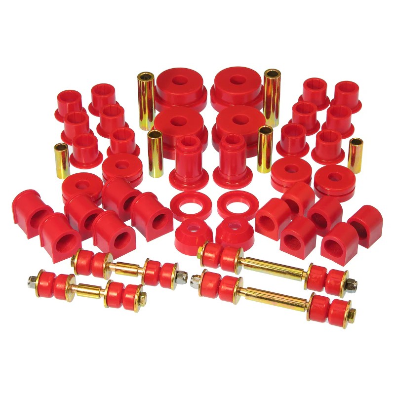 Prothane 14-2004 red polyurethane bushing total kit for 1984-1989 Nissan 300ZX suspension.