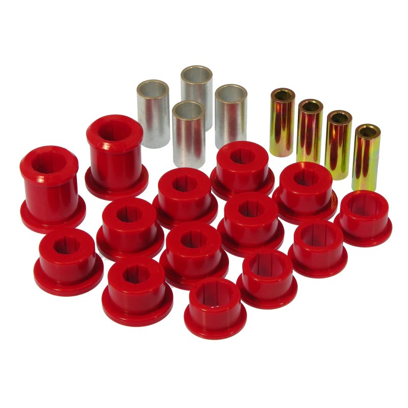 Set of red Prothane polyurethane front control arm bushings for 1984-1996 Chevrolet Corvette.