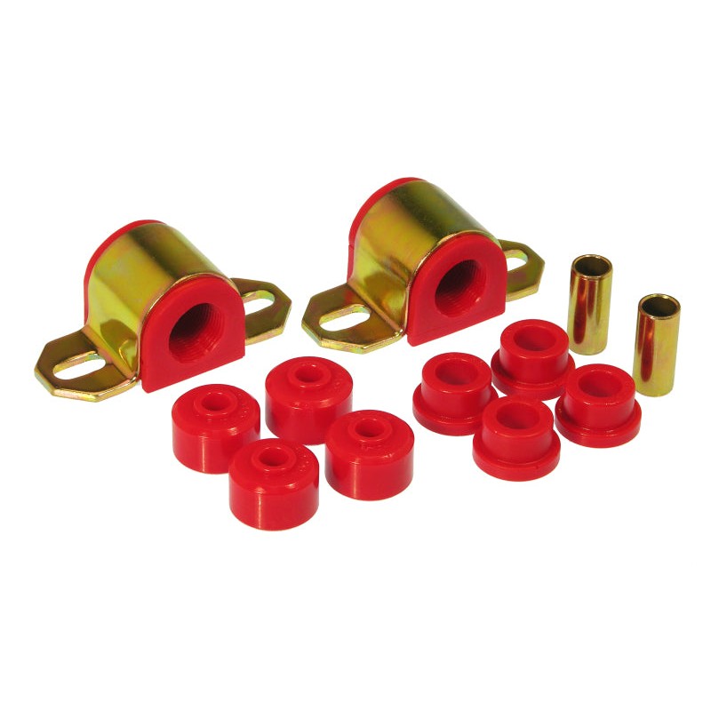 Pair of Prothane red polyurethane front sway bar bushings for 1-inch diameter bars.