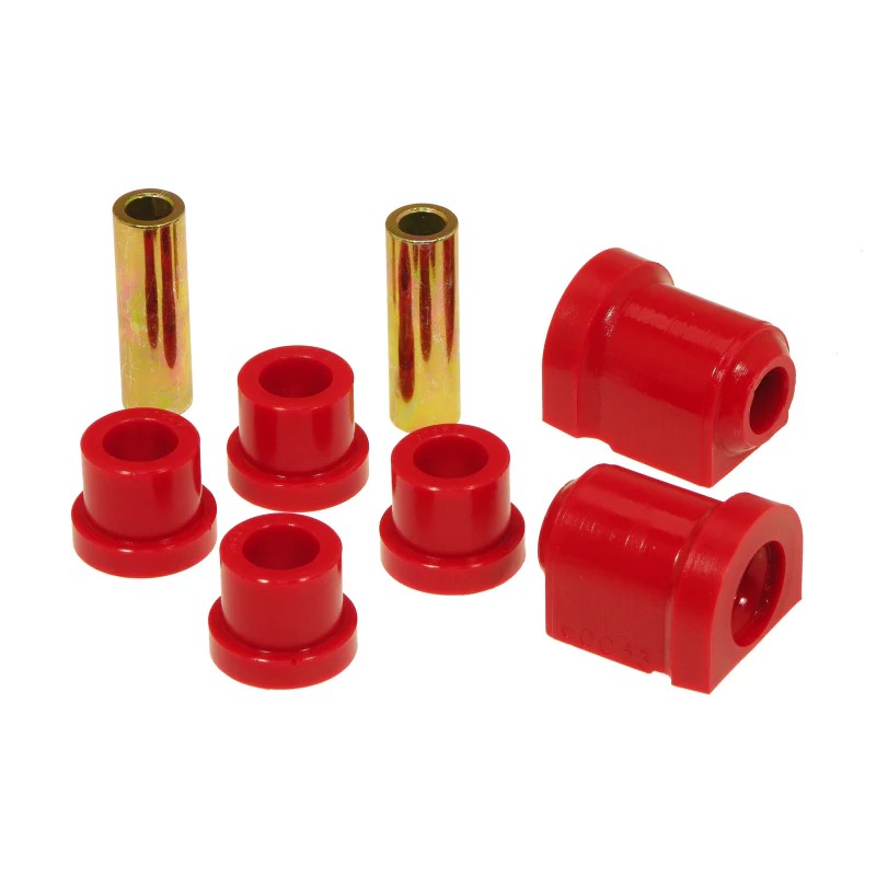 Red polyurethane front A-arm bushings from Prothane for MK1 Volkswagen Rabbit and Jetta suspension.