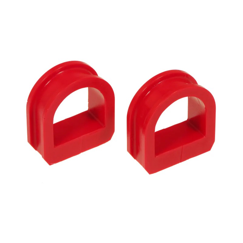 Red Prothane polyurethane steering rack bushings for 1985-1992 Volkswagen Golf and Jetta.