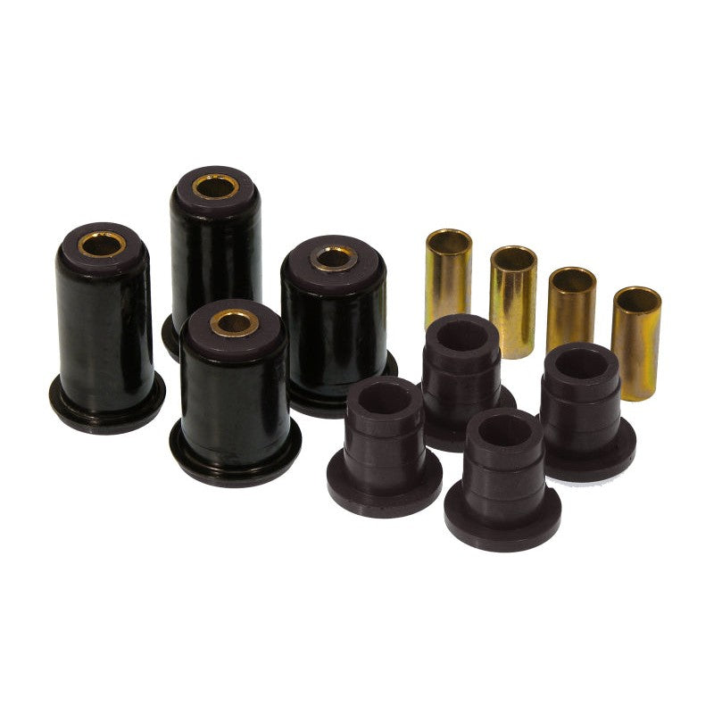 Set of black Prothane polyurethane control arm bushings for 1987-1996 Dodge Dakota 2WD models.