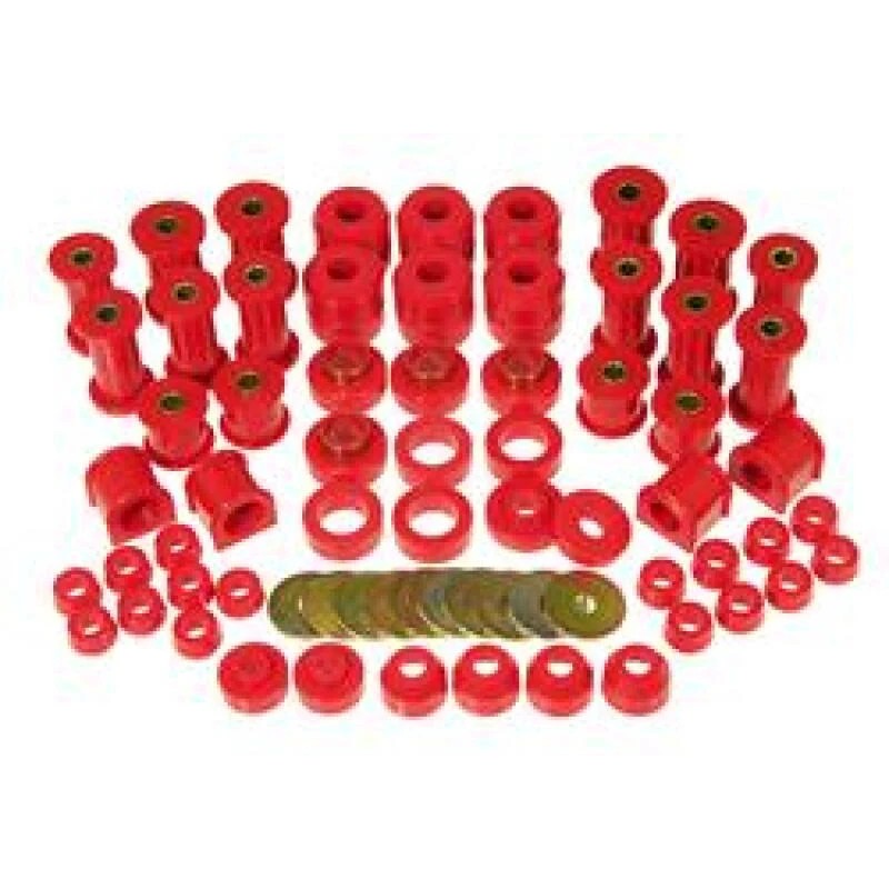 Red Prothane polyurethane Total Kit suspension bushing set for 1987-1995 Jeep Wrangler