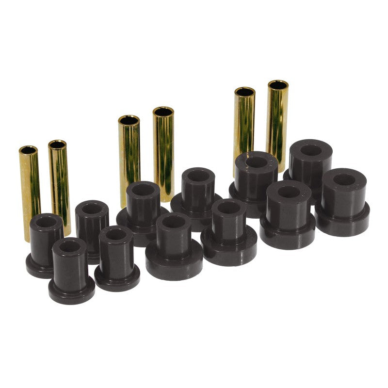 Prothane 7-1024-BL black polyurethane front leaf spring bushings with metal sleeves for 4WD suspension