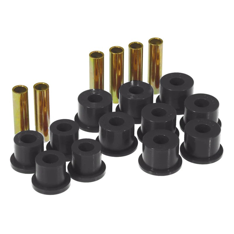 Prothane black polyurethane rear leaf spring and shackle bushing kit for 1988-2000 Chevrolet and GMC trucks.