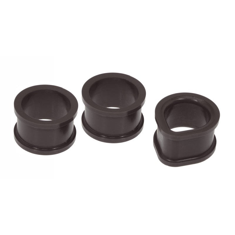 Black Prothane polyurethane steering rack bushings for 1989-1994 Nissan 240SX.